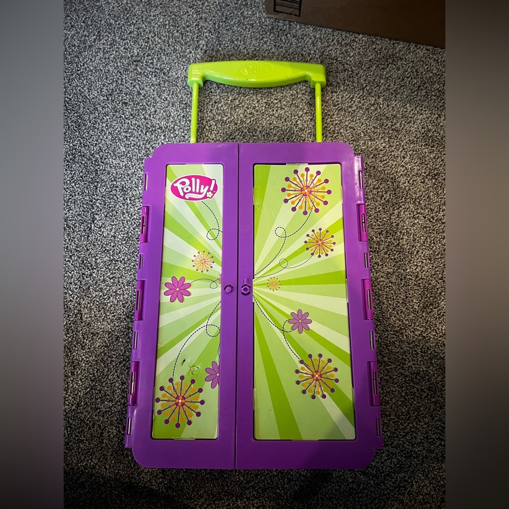 Polly Pocket Wardrobe Accessory Tote Trolley Green Purple 2004